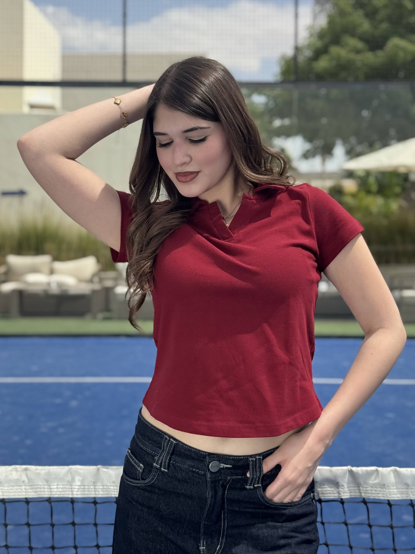 Burgundy Polo Tee