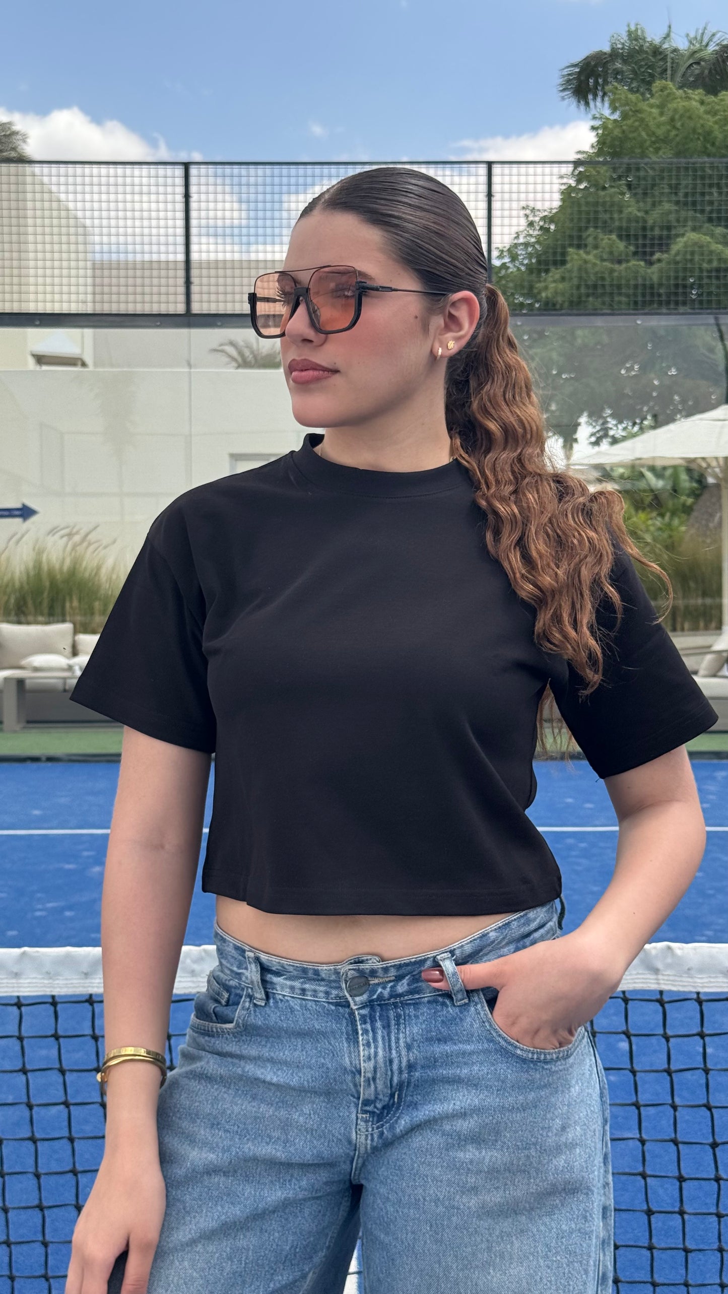 Black Cropped Boxy Tee