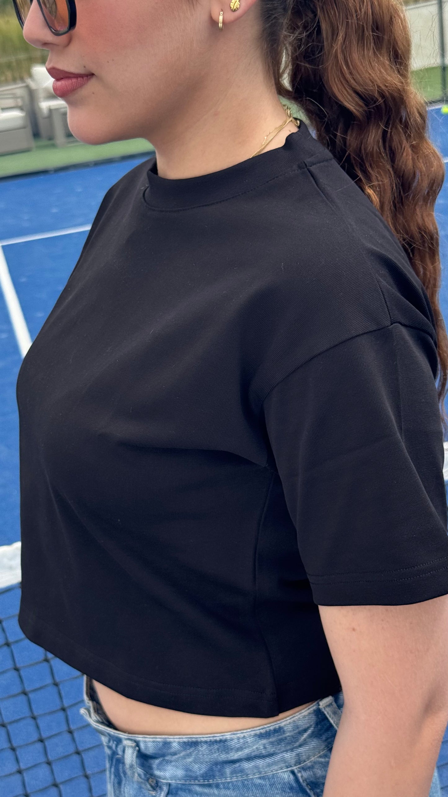 Black Cropped Boxy Tee