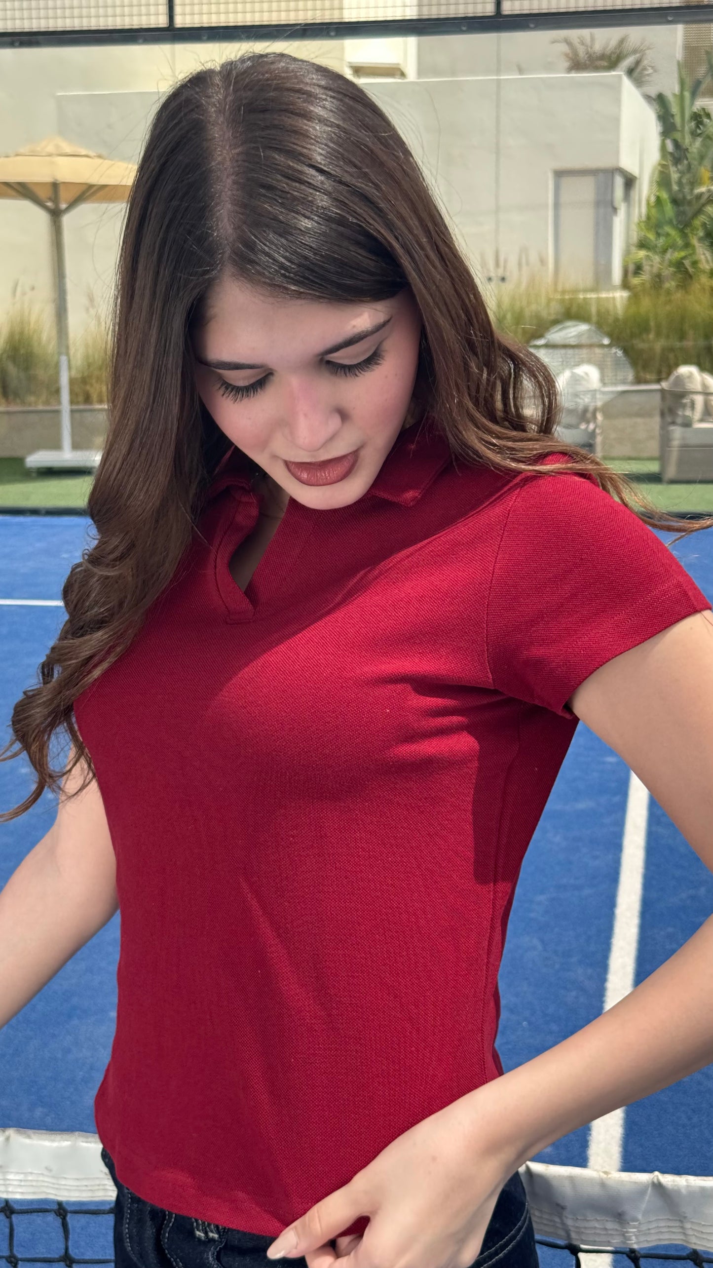 Burgundy Polo Tee